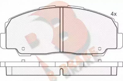 R BRAKE rb1022 -  Комплект тормозных колодок, дисковый тормоз